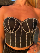 Cargar imagen en el visor de la galería, Corset Strass negro
