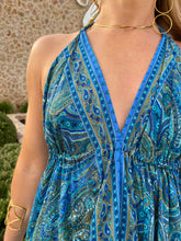 Cargar imagen en el visor de la galería, Vestido India azul cashmere
