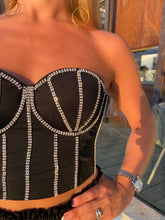 Cargar imagen en el visor de la galería, Corset Strass negro
