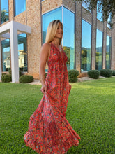 Cargar imagen en el visor de la galería, Vestido India naranja flores
